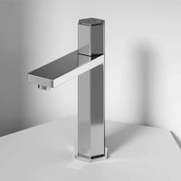 Chrome single hole bathroom faucet with high arc spout and ceramic disc cartridge