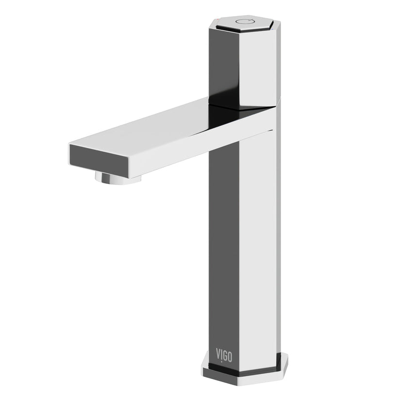 Contemporary bathroom faucet featuring high arc spout and compression connection