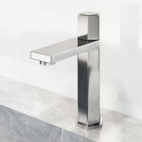 Deck-mounted single hole faucet with knob handle and chrome finish