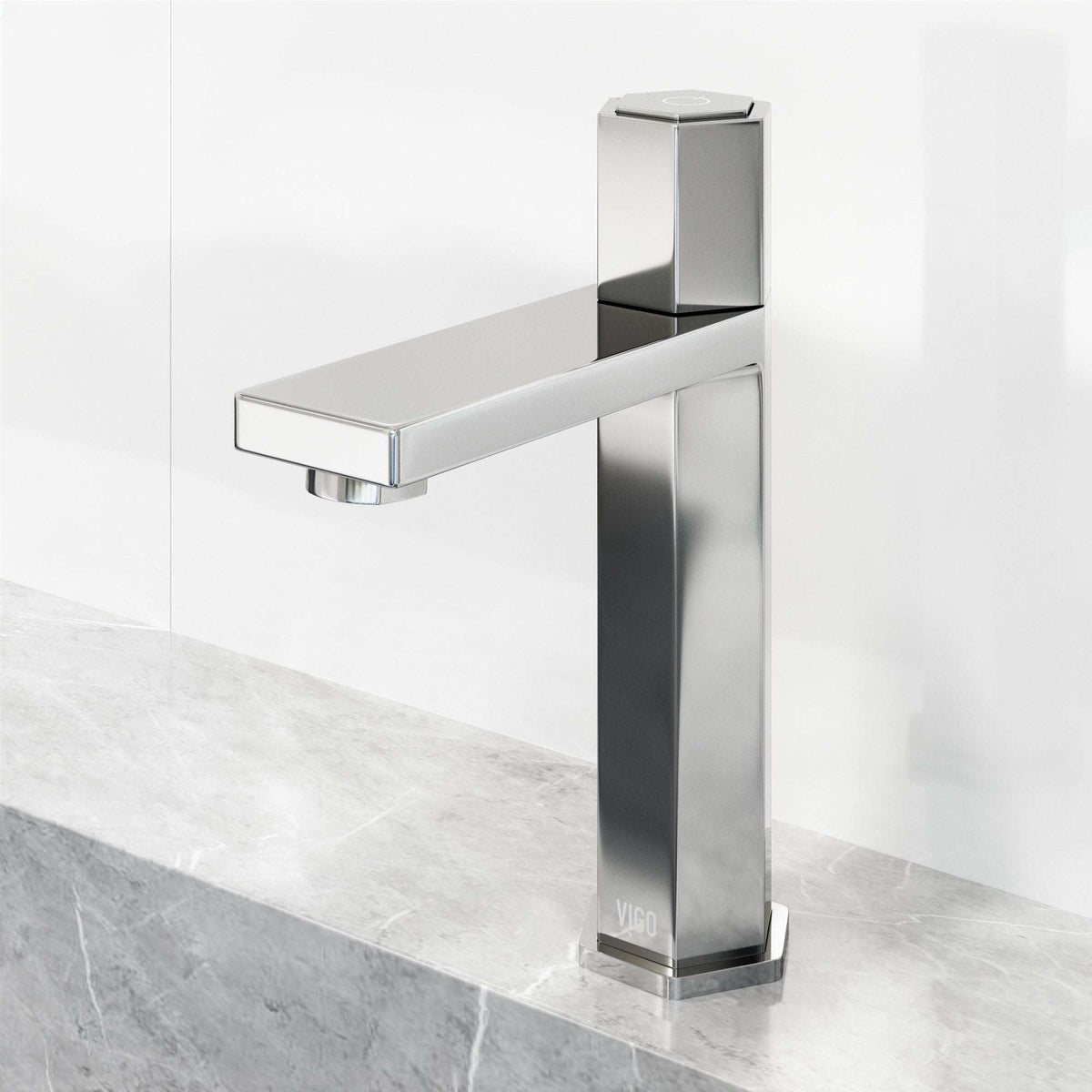 Deck-mounted single hole faucet with knob handle and chrome finish