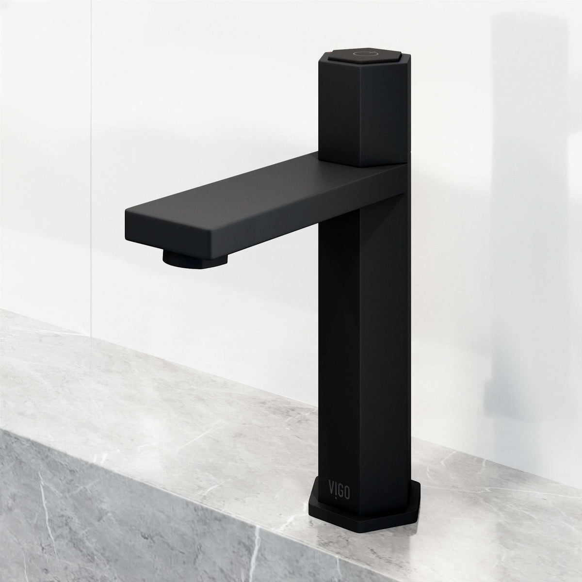 Deck-mounted single hole faucet with knob handle and matte black finish