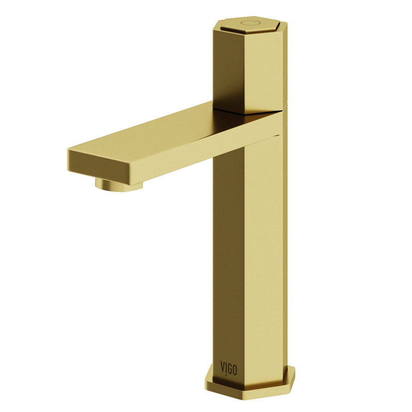 Contemporary bathroom faucet featuring high arc spout and compression connection
