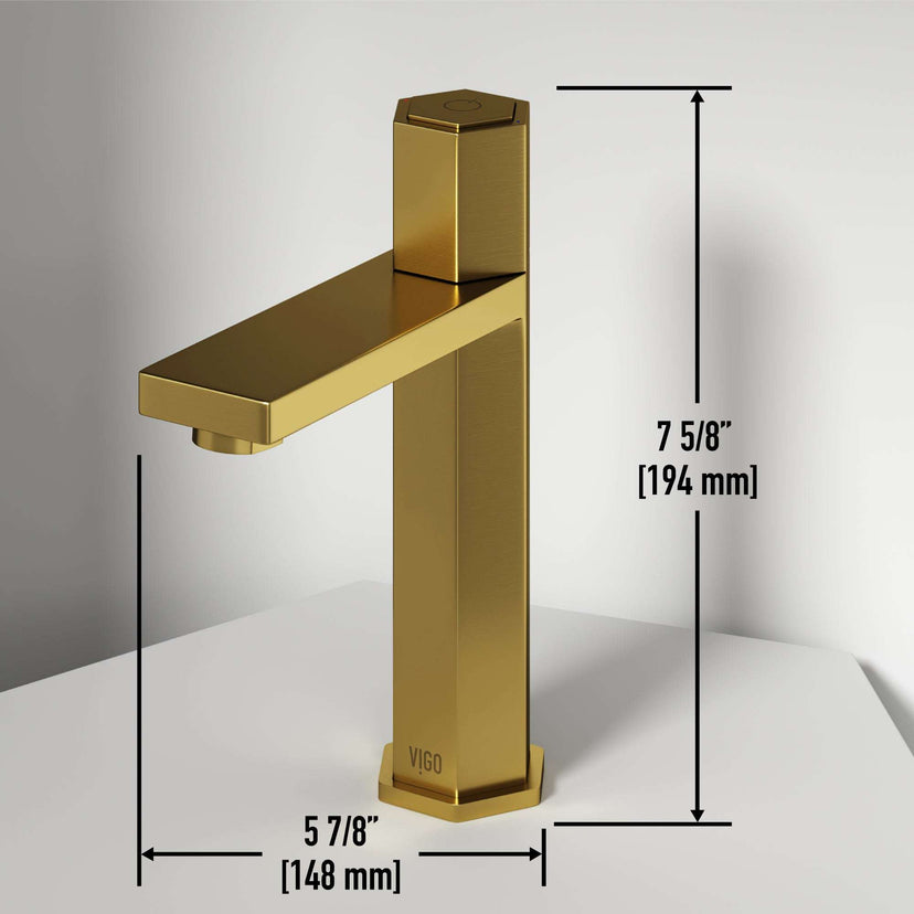 Matte brushed gold faucet with NPSM thread and compression connection