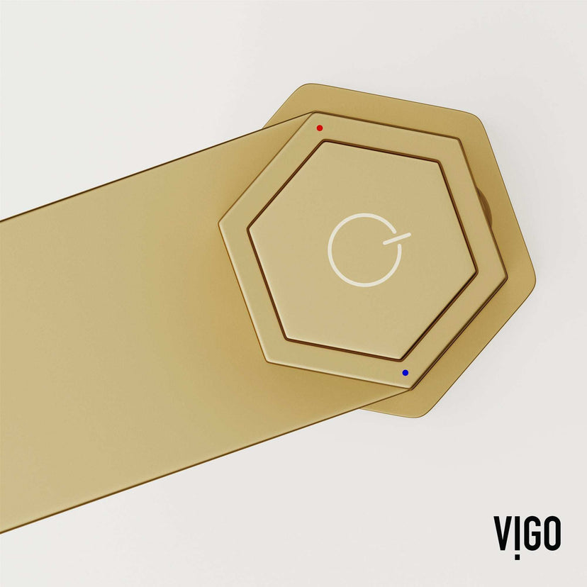 Ceramic disc valve bathroom faucet in matte brushed gold with knob handle