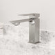 Contemporary style faucet with included mounting hardware and supply lines