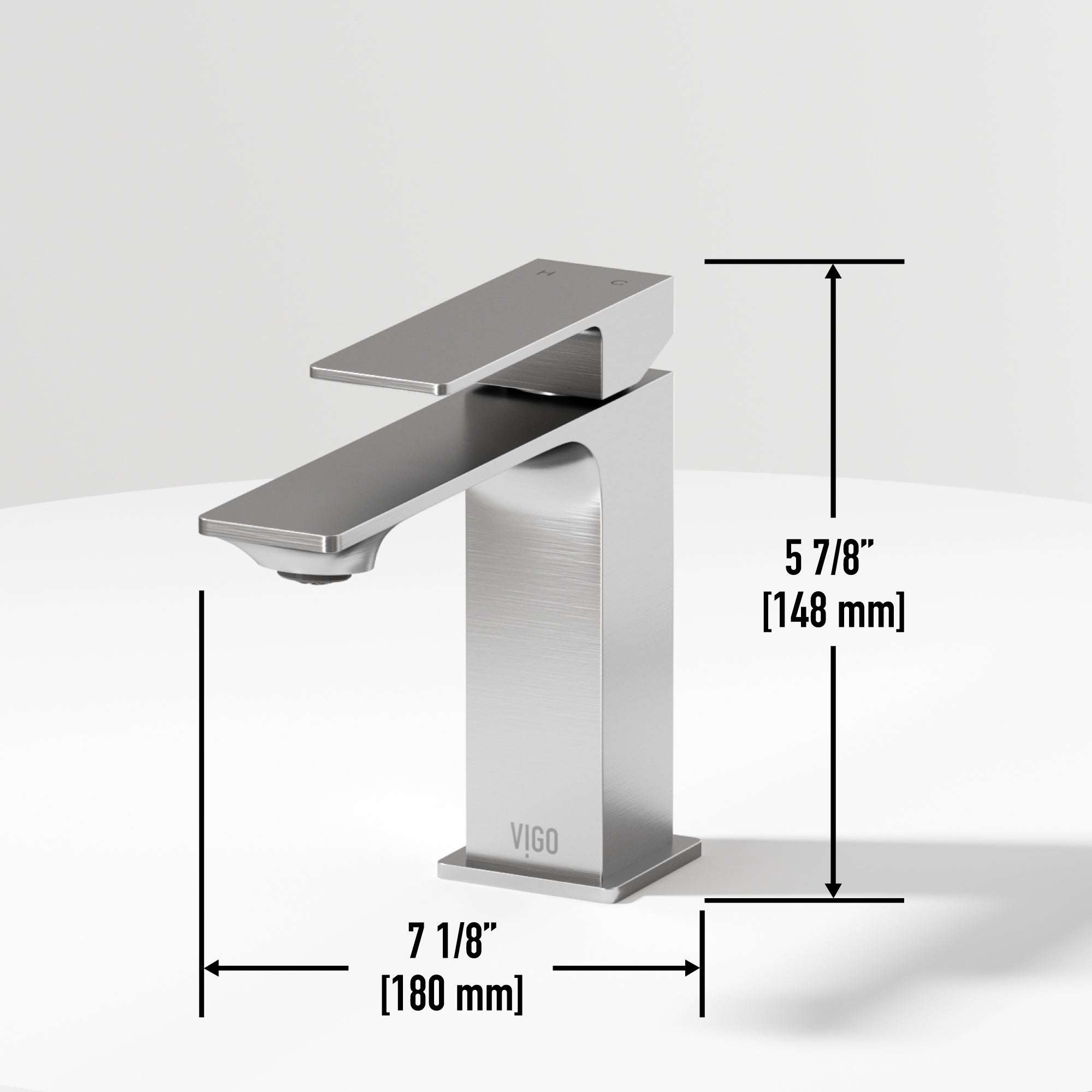 Low flow single hole faucet with lever handle and 6-inch assembled height