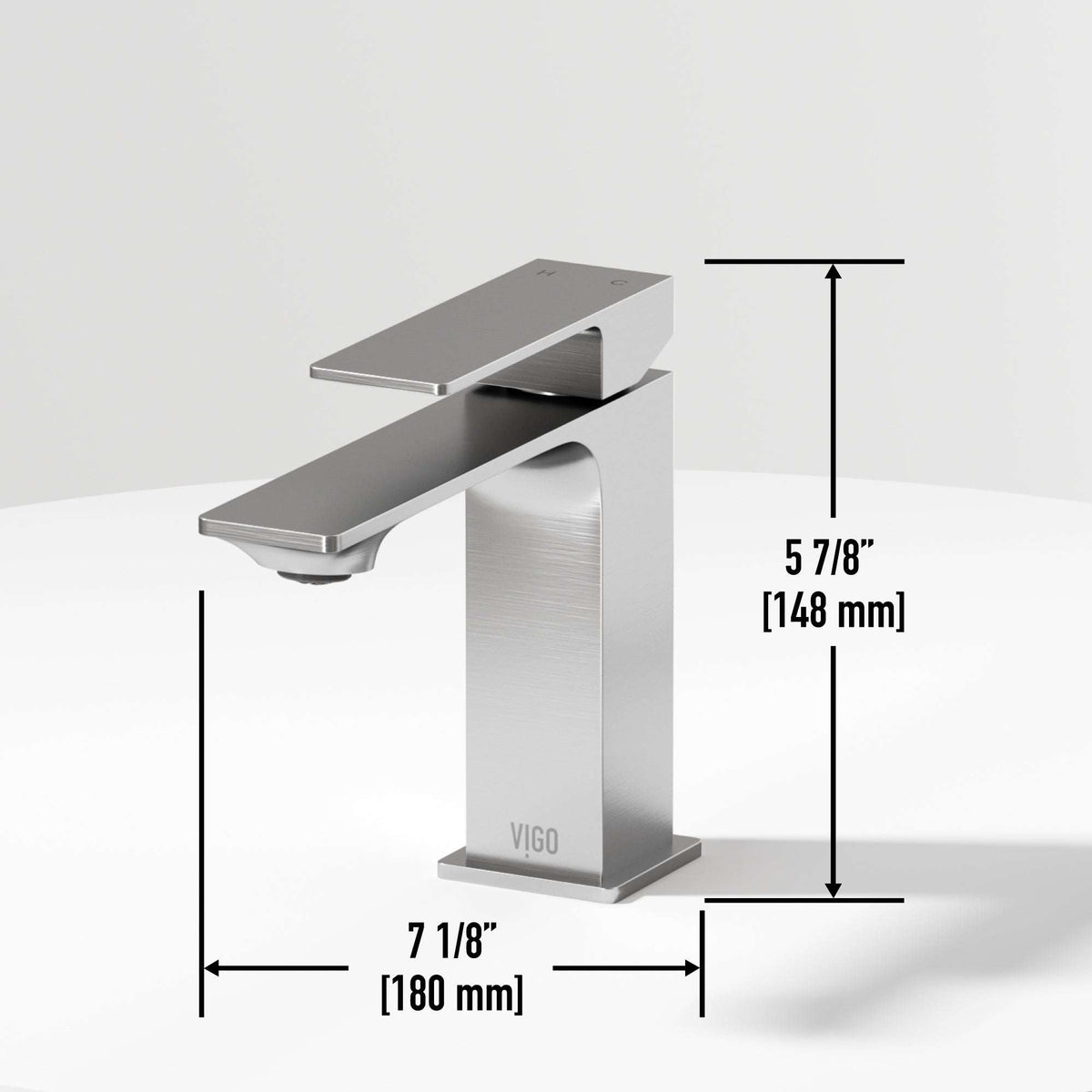 Low flow single hole faucet with lever handle and 6-inch assembled height