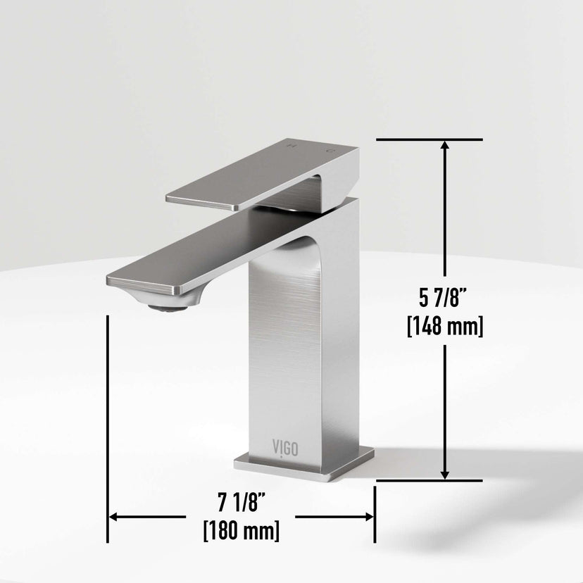 Low flow single hole faucet with lever handle and 6-inch assembled height
