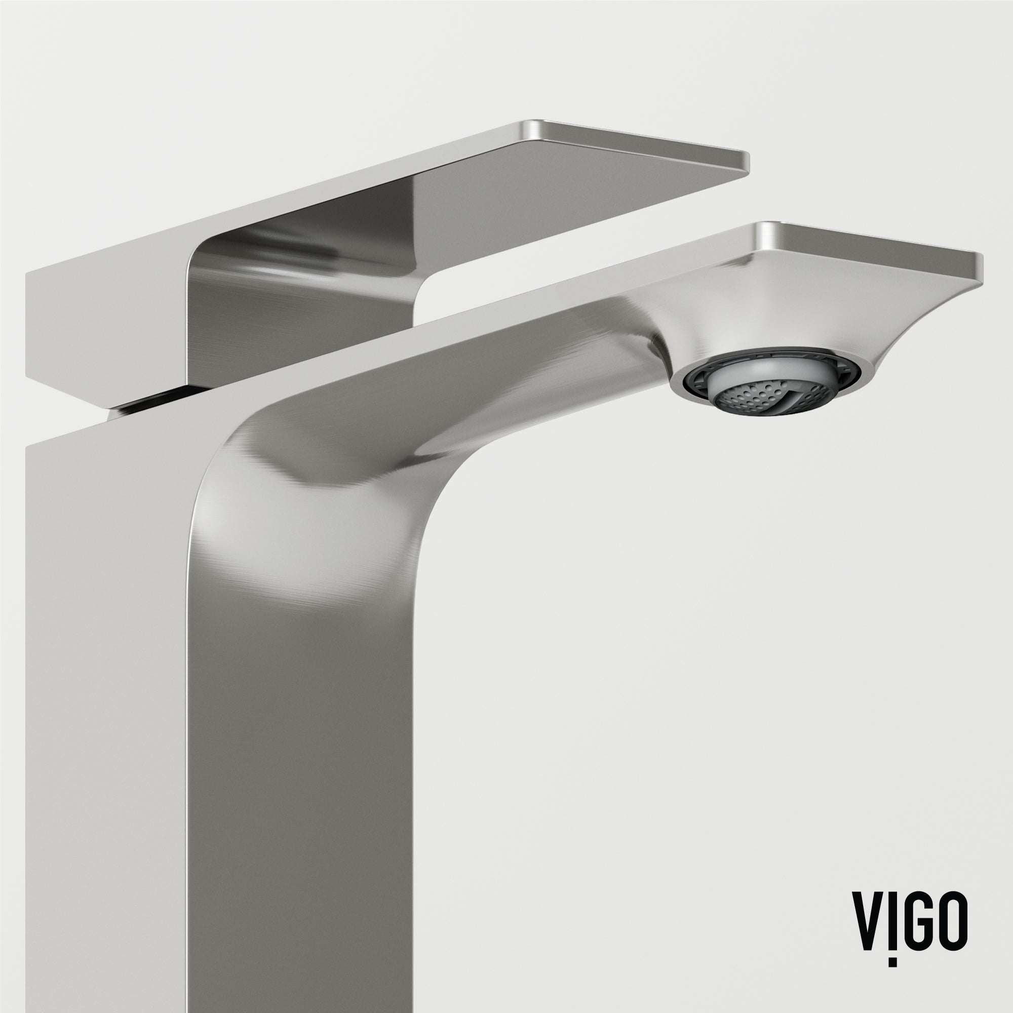 Brushed nickel faucet featuring compression connection and matte contemporary style