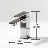 Low flow single hole faucet with lever handle and 6-inch assembled height