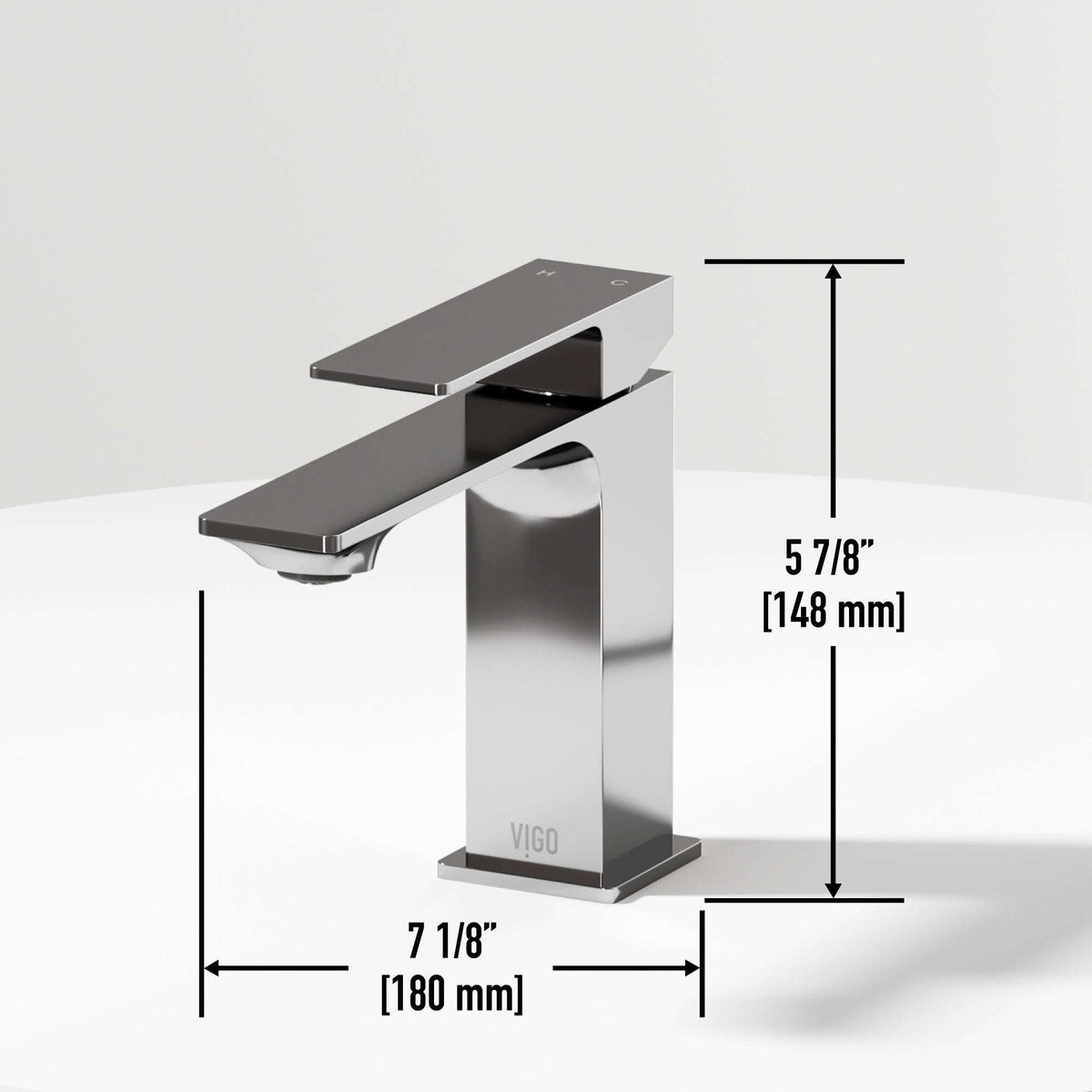 Low flow single hole faucet with lever handle and 6-inch assembled height