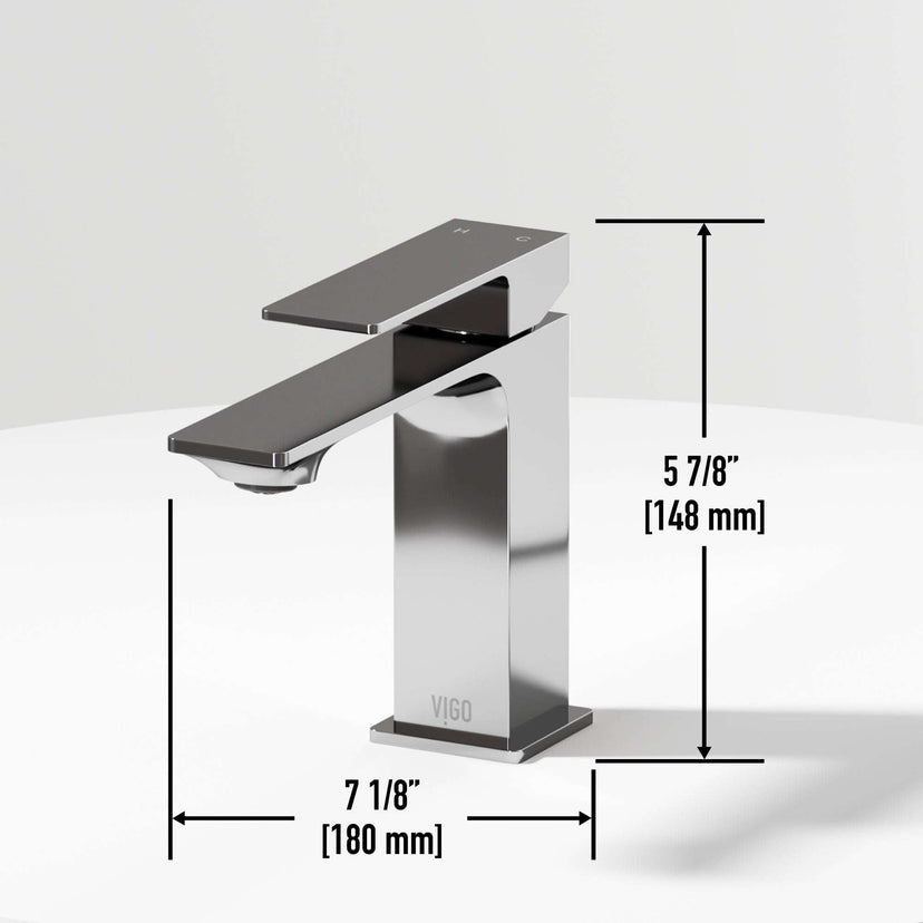 Low flow single hole faucet with lever handle and 6-inch assembled height