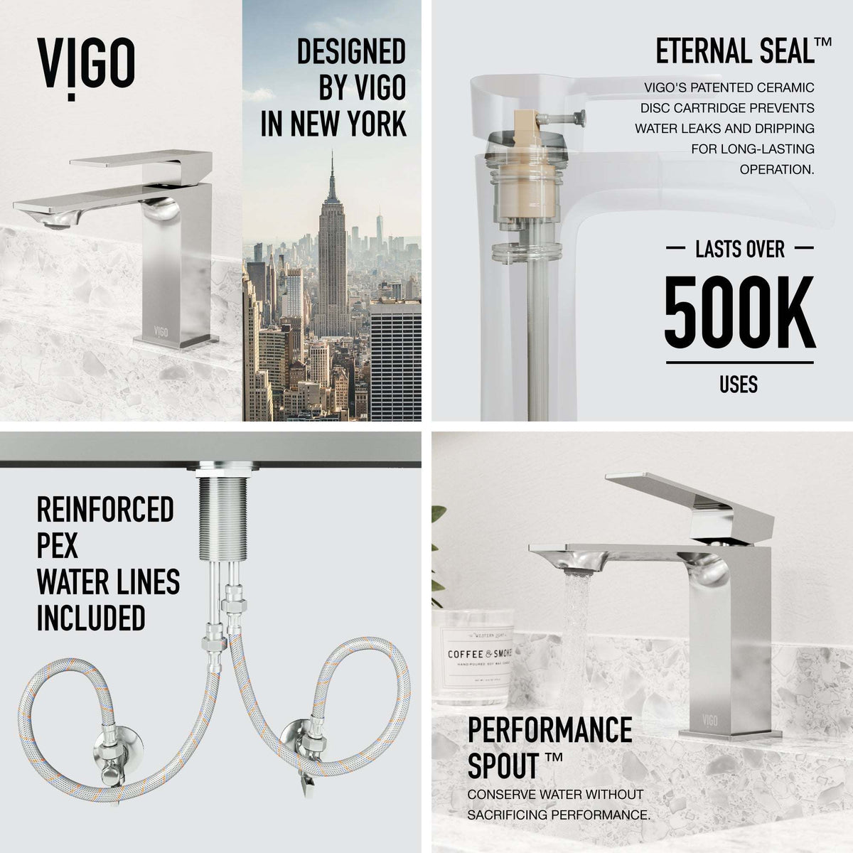 Brass bathroom faucet with chrome finish and mid arc spout