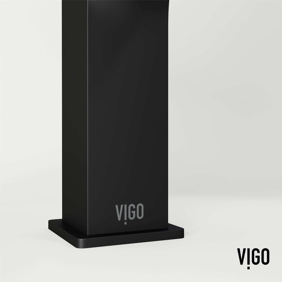 Modern deck-mounted faucet in matte black with ceramic disc cartridge