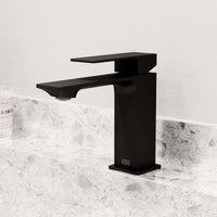 Contemporary style faucet with included mounting hardware and supply lines