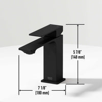 Low flow single hole faucet with lever handle and 6-inch assembled height