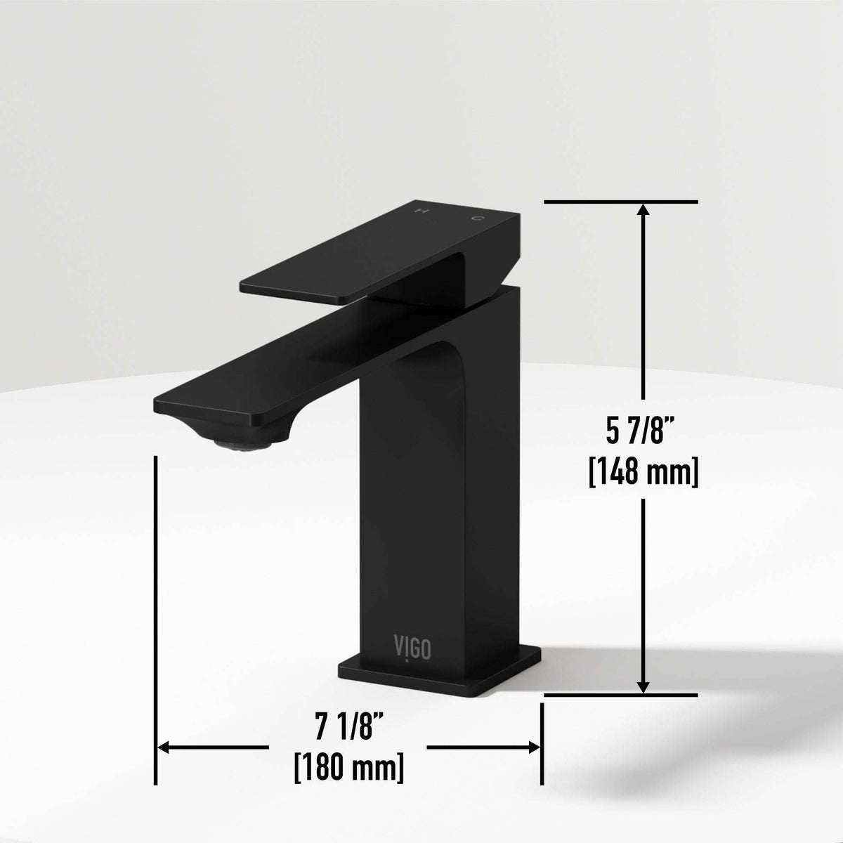 Low flow single hole faucet with lever handle and 6-inch assembled height