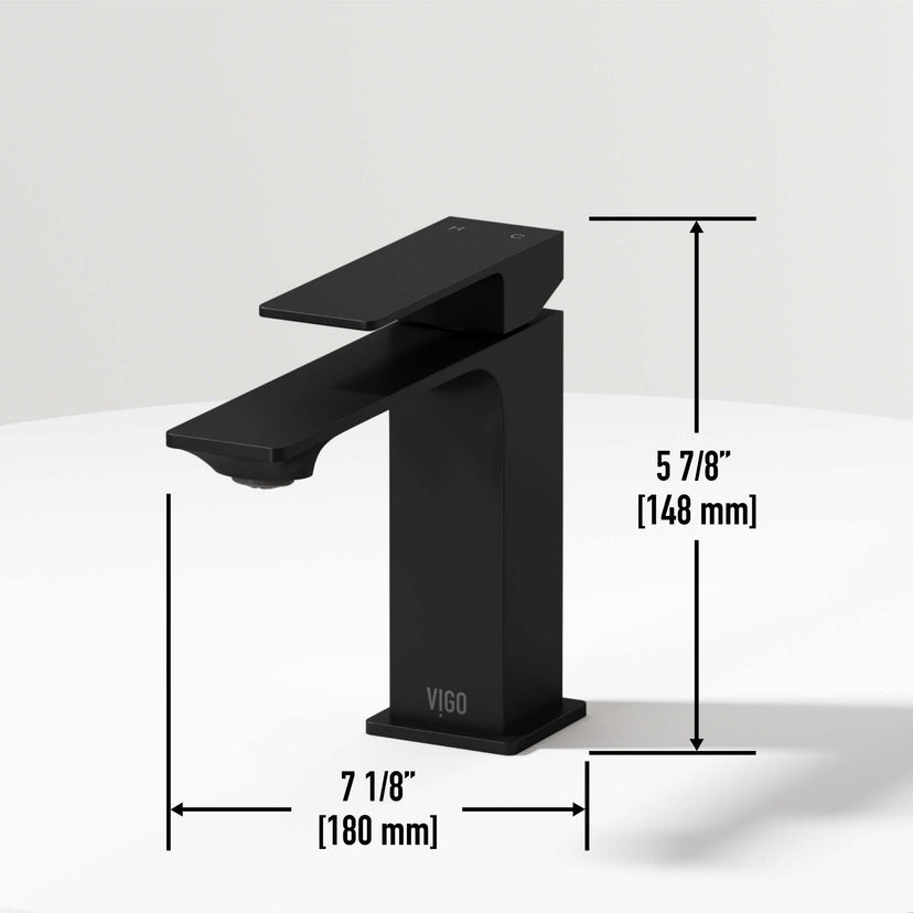Low flow single hole faucet with lever handle and 6-inch assembled height