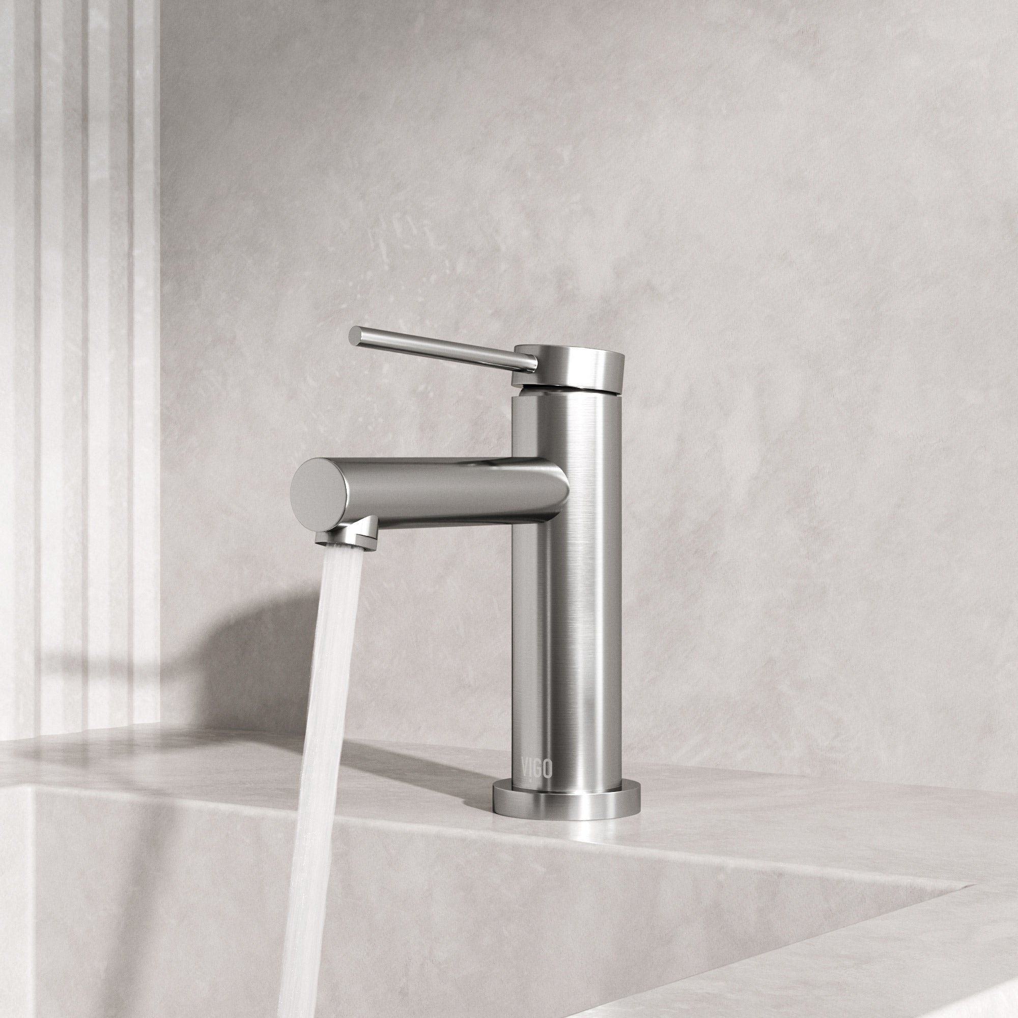 Single hole brass faucet with lever handle and compression connection