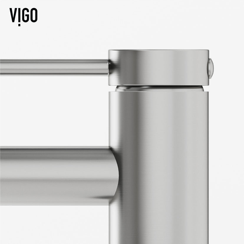 Brass construction bathroom faucet with brushed nickel finish and lever control