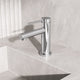 Modern deck-mounted faucet in chrome with ceramic disc cartridge