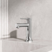 Chrome faucet featuring lever handle and modern contemporary style