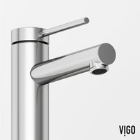 Contemporary style faucet with mid arc spout and compression fittings