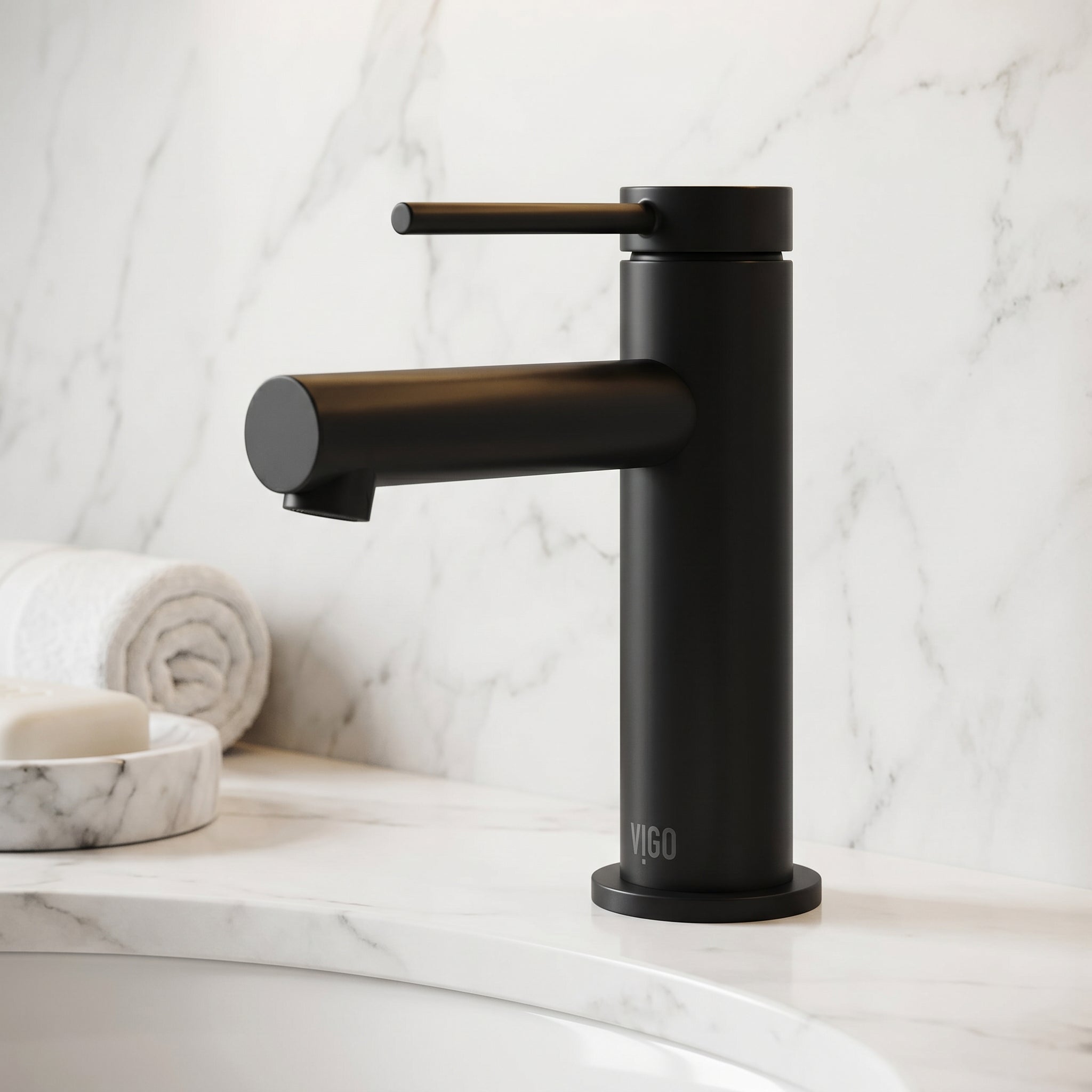 Jewel – Single Handle Single-Hole Bathroom Faucet in Matte Black– VIGO