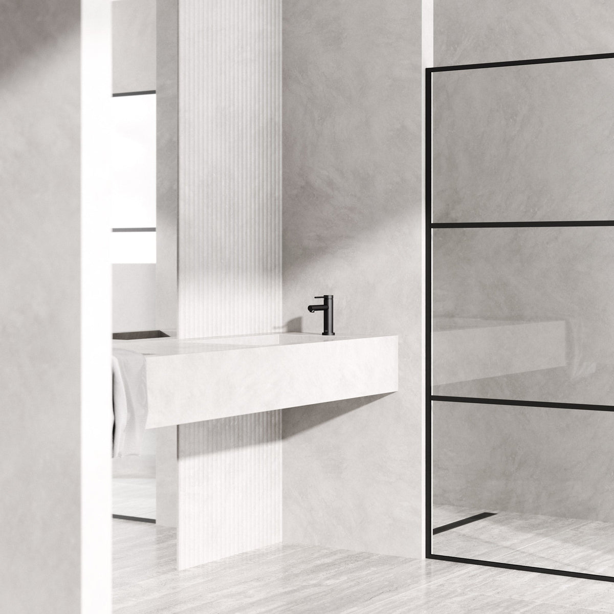 Matte black faucet featuring lever handle and modern contemporary style