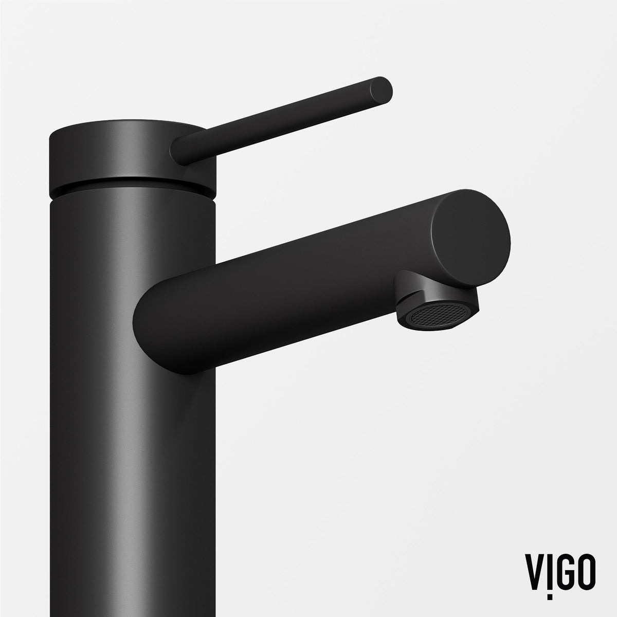 Brass construction bathroom faucet with matte black finish and lever control