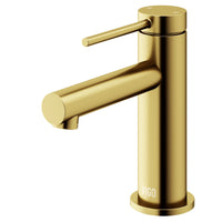 Deck-mounted brass faucet in matte brushed gold with NPSM threads