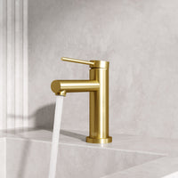 Single hole brass faucet with lever handle and compression connection