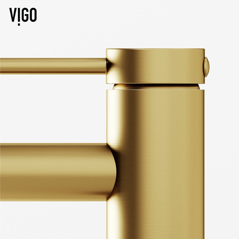 Brass construction bathroom faucet with matte brushed gold finish and lever control