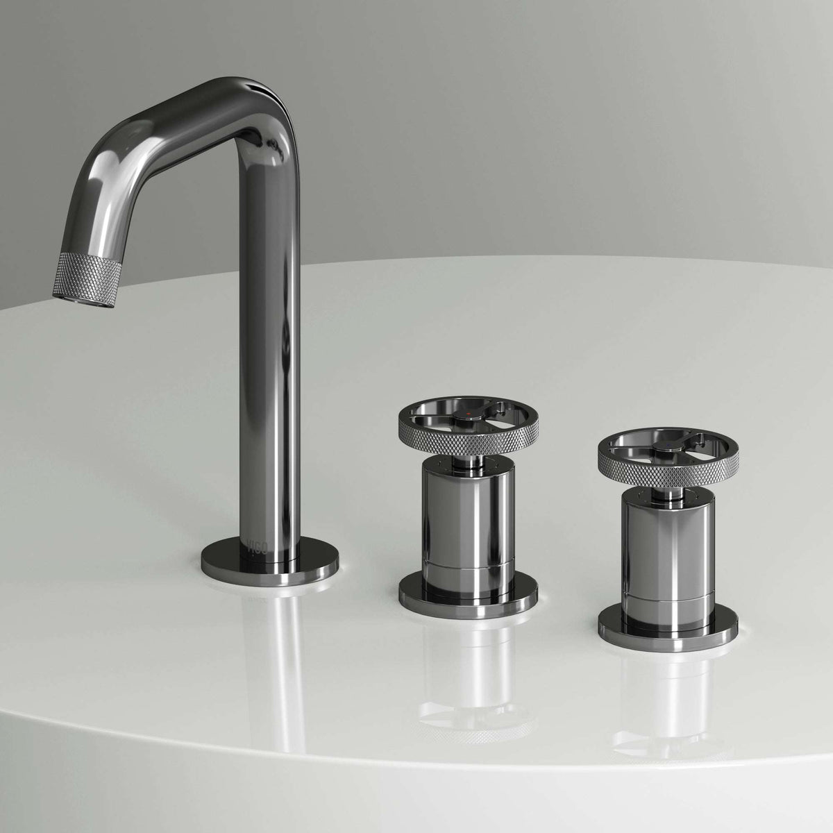 Low lead widespread bathroom faucet featuring ceramic disc cartridge and drip-free performance