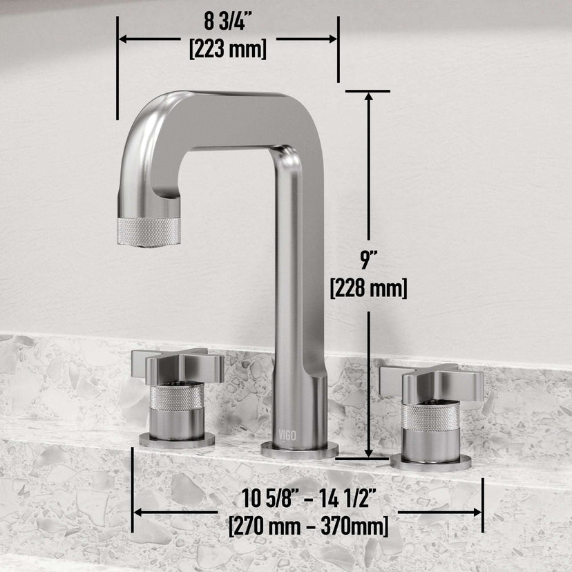 Deck-mounted 3-hole faucet with high arc spout and compression connections