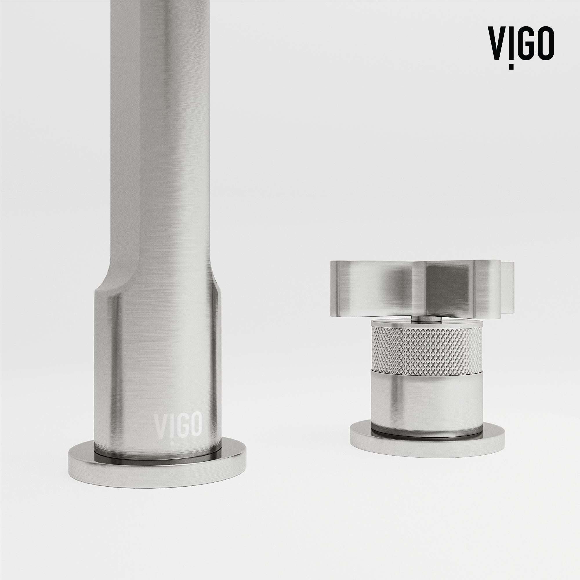 3-hole bathroom faucet with high arc spout and corrosion-resistant brass material