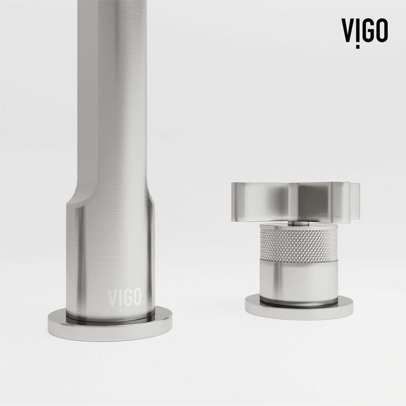 3-hole bathroom faucet with high arc spout and corrosion-resistant brass material