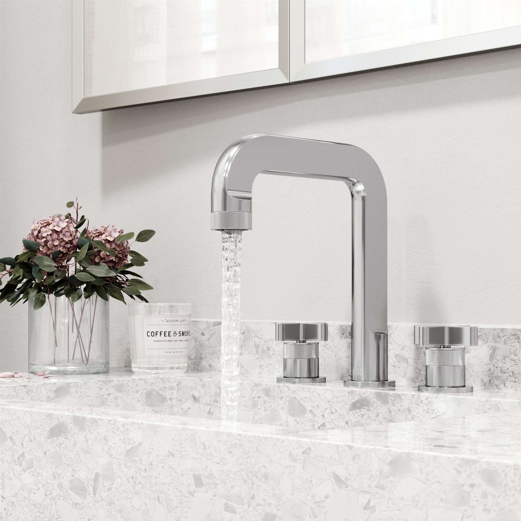Chrome faucet featuring drip-free ceramic disk valve and easy installation
