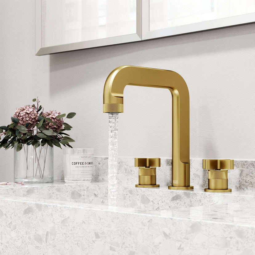 Matte brushed gold faucet featuring drip-free ceramic disk valve and easy installation