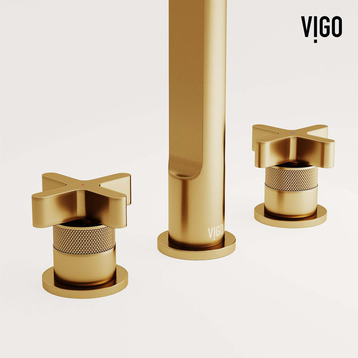 Matte brushed gold faucet with knob handles and NPSM thread type for deck mounting