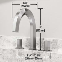Brass bathroom faucet with knob handles and NPSM thread type for widespread mount