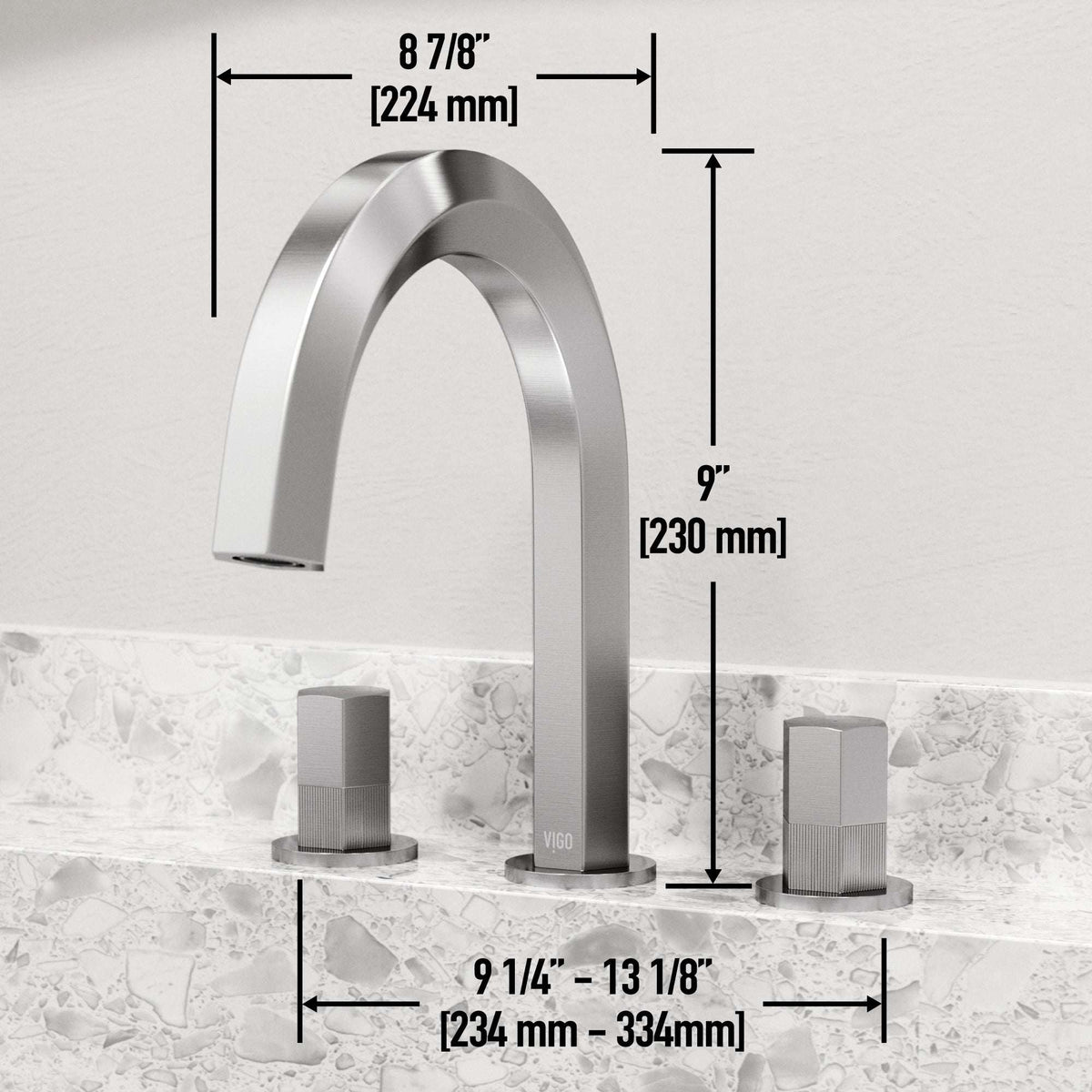 Brass bathroom faucet with knob handles and NPSM thread type for widespread mount