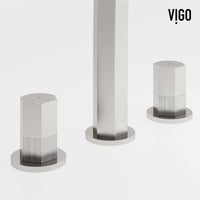 Widespread bathroom faucet with low flow technology and tarnish resistant finish