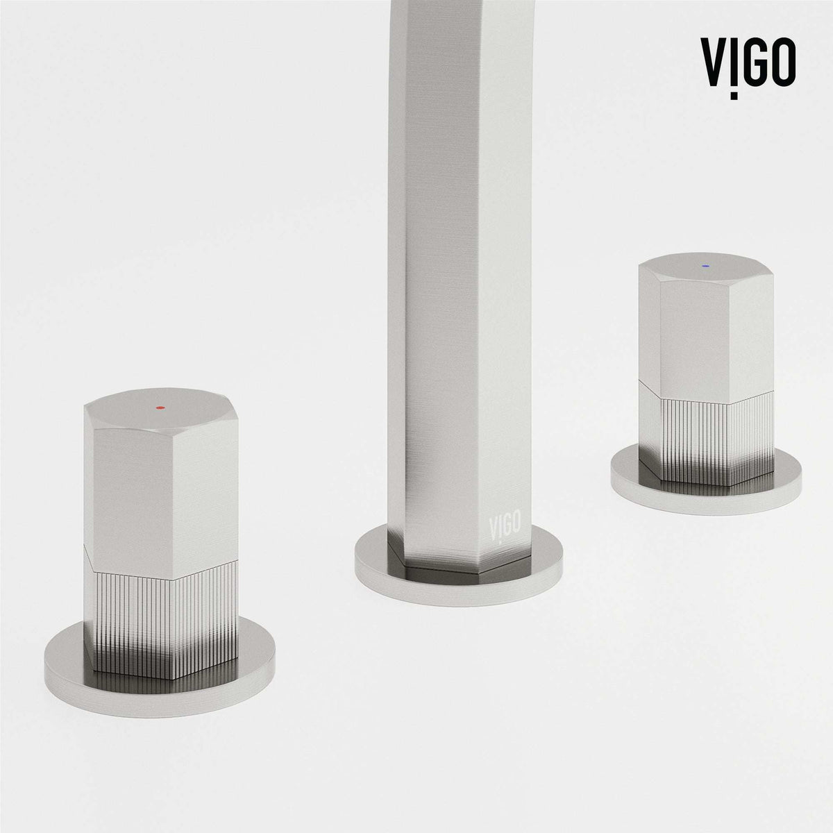Widespread bathroom faucet with low flow technology and tarnish resistant finish