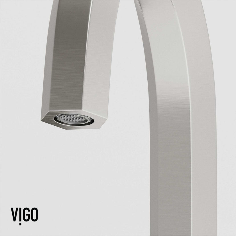 Brushed nickel faucet with included supply lines and all mounting materials