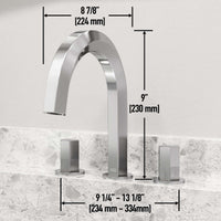 Brass bathroom faucet with knob handles and NPSM thread type for widespread mount