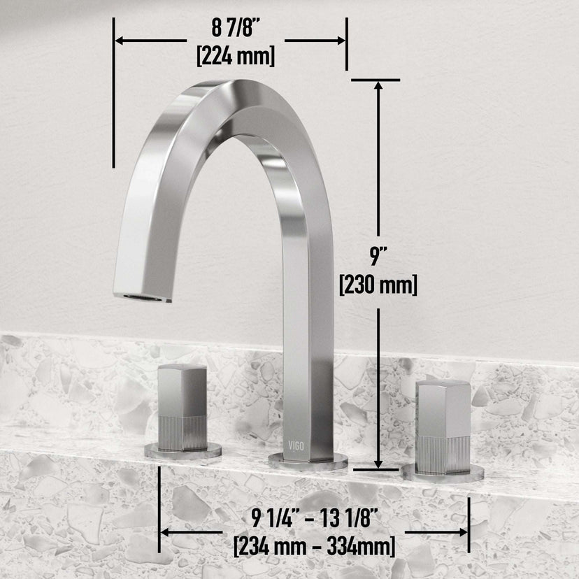 Brass bathroom faucet with knob handles and NPSM thread type for widespread mount