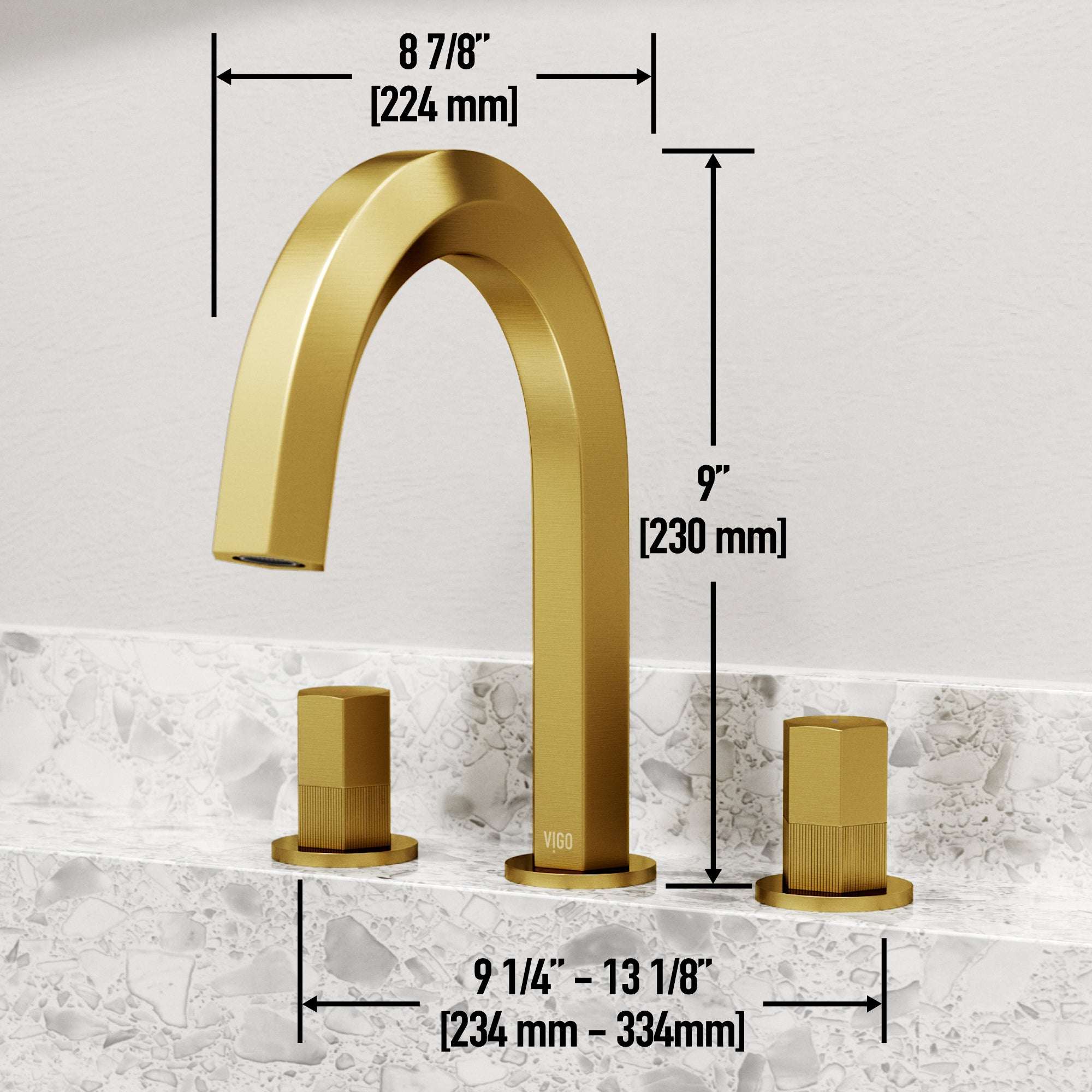 Brass bathroom faucet with knob handles and NPSM thread type for widespread mount