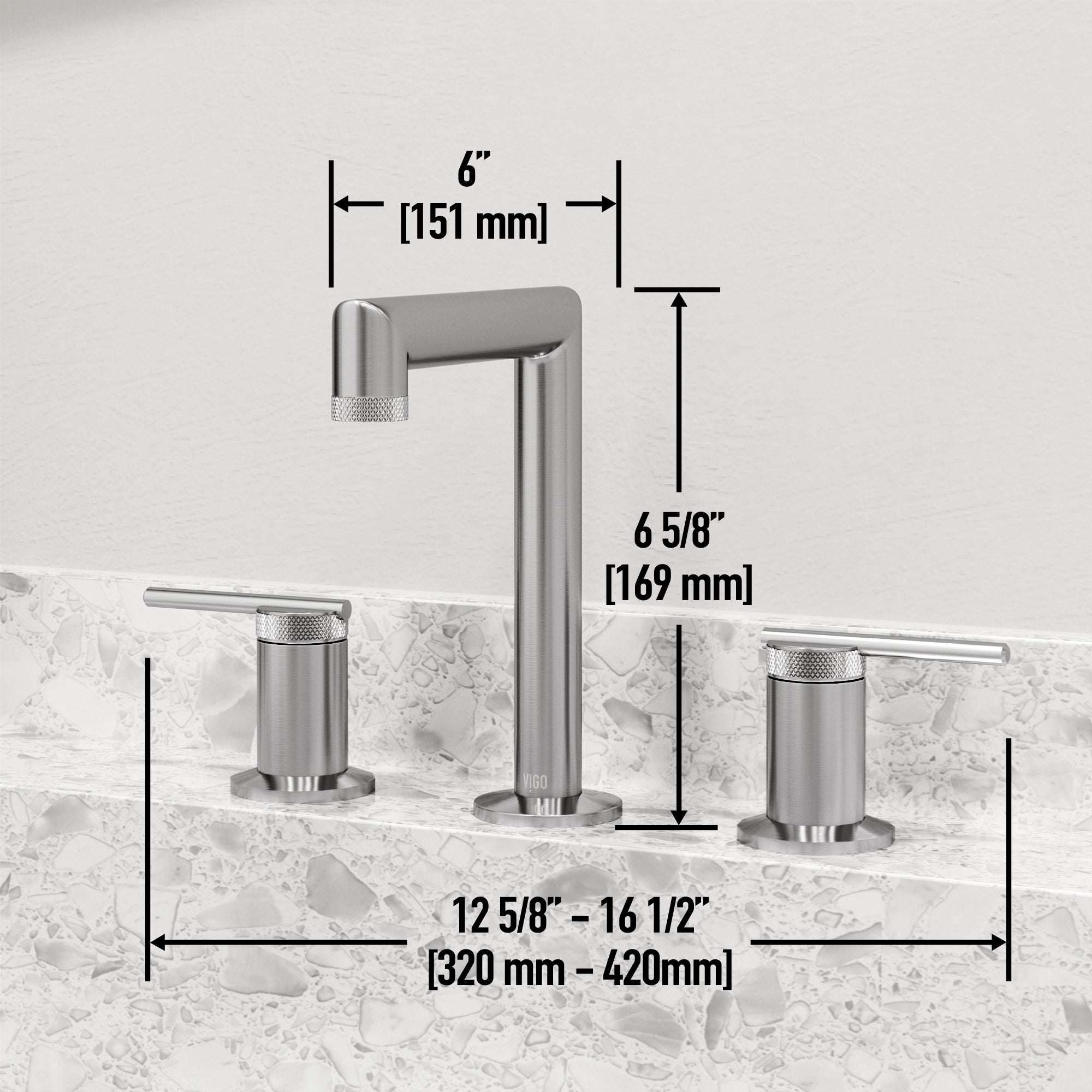 Low lead widespread bathroom faucet with drip free ceramic disc cartridge