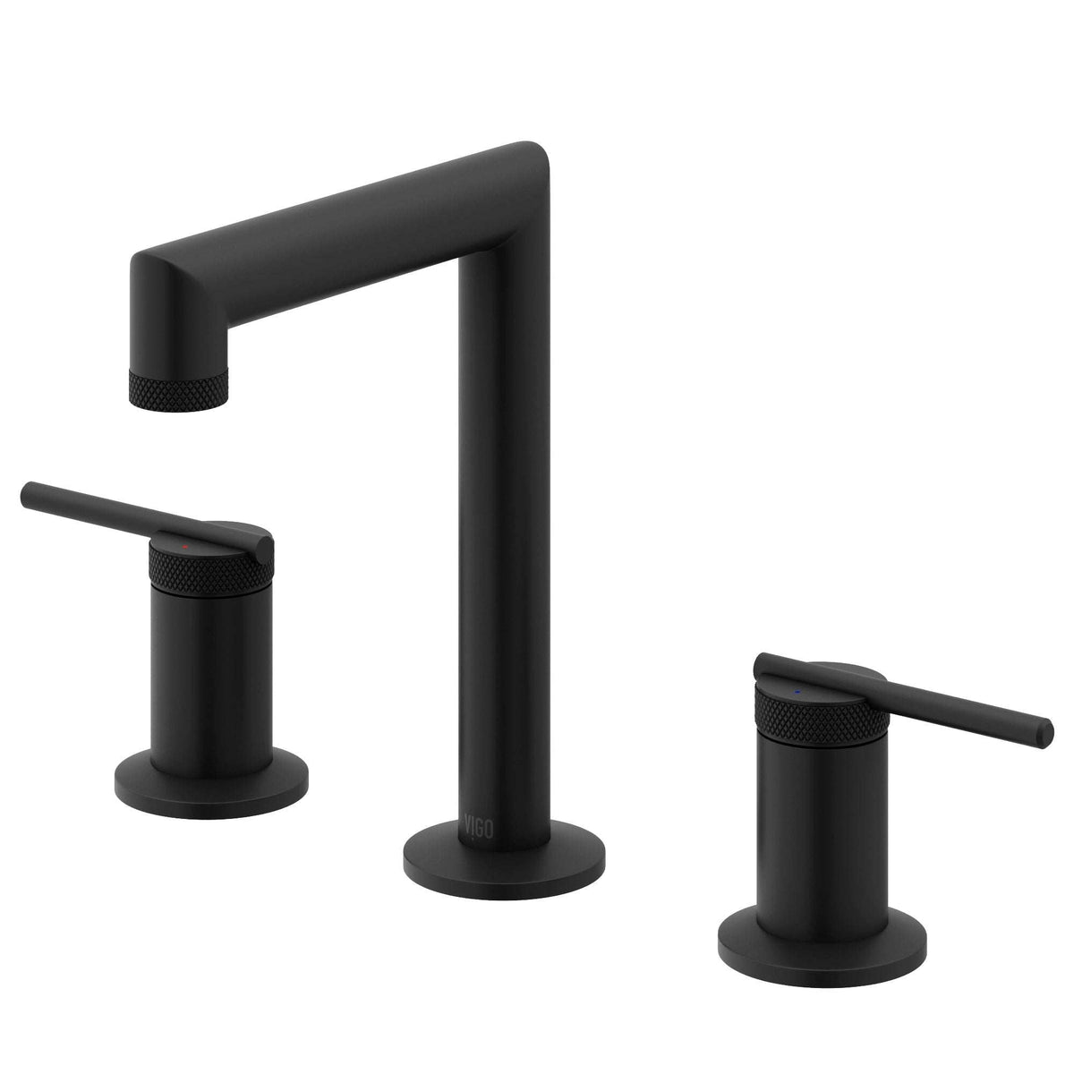 Modern 3-hole faucet in matte black with ceramic disc valve and low flow design